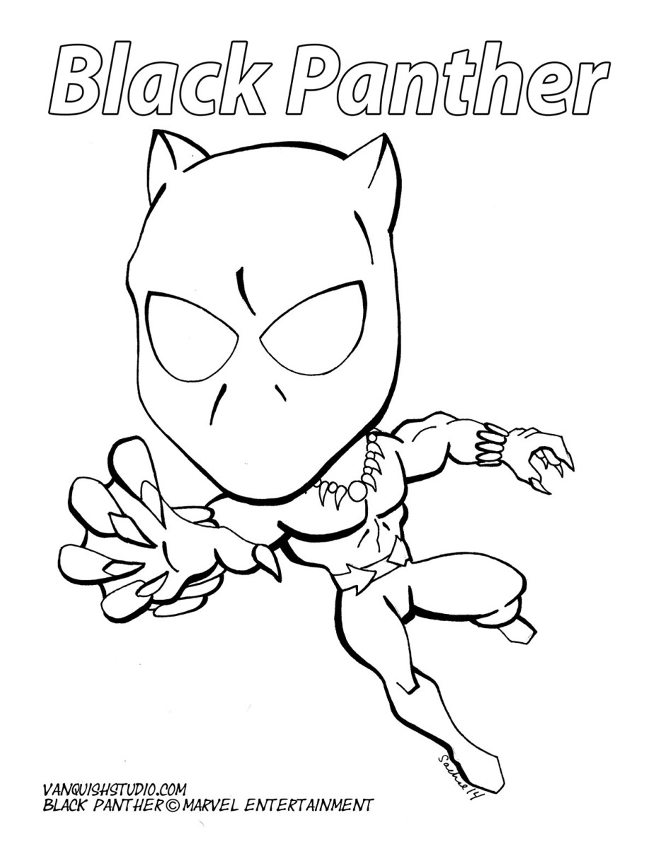 Black Panther Coloring page   Vanquish Studio